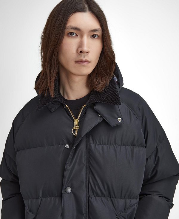 Barbour Oversized Transport Puffer Jacket Classic Black | BABO87382