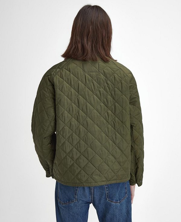 Barbour Oversized Transport Quilted Jacket Olive | BABO87386