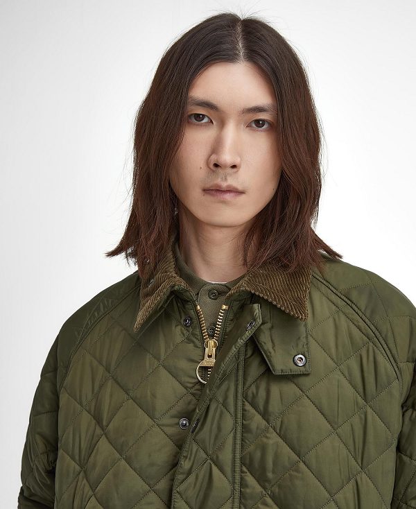 Barbour Oversized Transport Quilted Jacket Olive | BABO87386