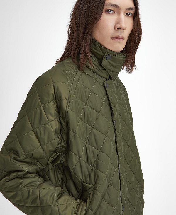 Barbour Oversized Transport Quilted Jacket Olive | BABO87386