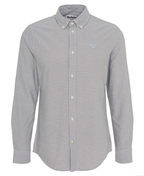 Barbour Oxford Tailored Long-sleeved Gingham Shirt Dusty Green | BABO87713