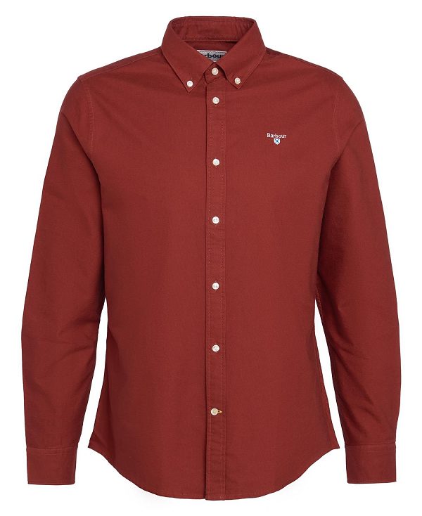 Barbour Oxford Tailored Long-sleeved Shirt Red | BABO87668