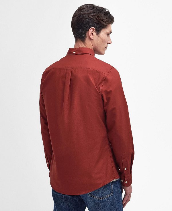 Barbour Oxford Tailored Long-sleeved Shirt Red | BABO87668