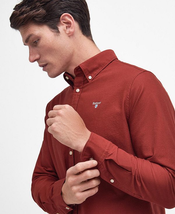 Barbour Oxford Tailored Long-sleeved Shirt Red | BABO87668