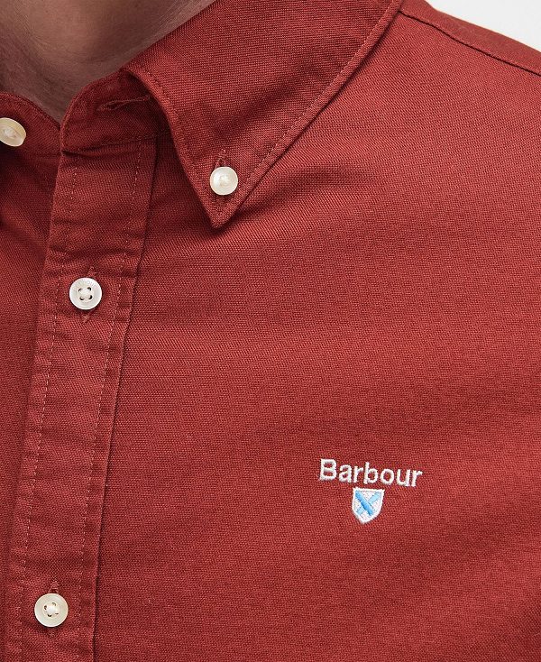 Barbour Oxford Tailored Long-sleeved Shirt Red | BABO87668