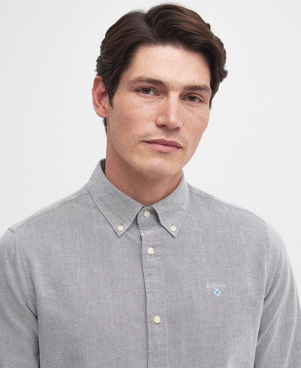 Barbour Oxford Tailored Long-sleeved Shirt Pale Sage | BABO87698