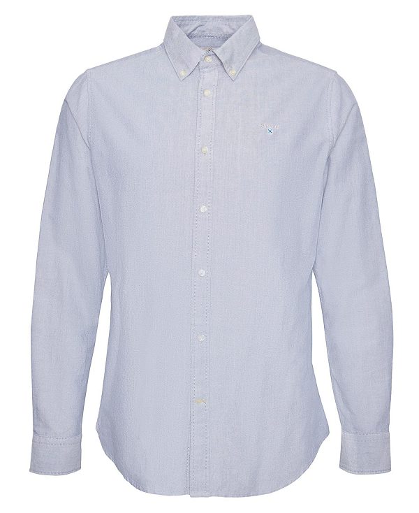 Barbour Oxford Tailored Long-sleeved Shirt Dark Denim | BABO87699