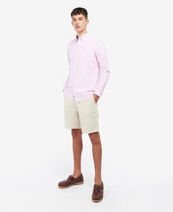 Barbour Oxford Tailored Long-sleeved Striped Shirt Classic Pink | BABO87623