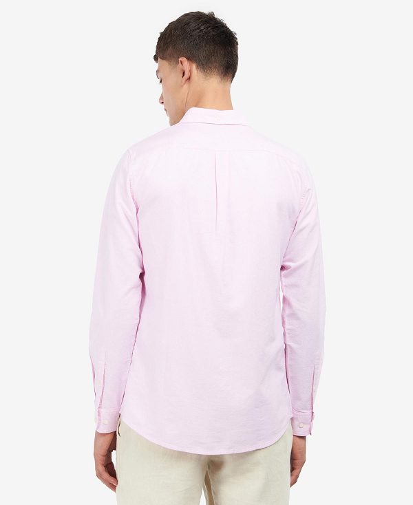 Barbour Oxford Tailored Long-sleeved Striped Shirt Classic Pink | BABO87623