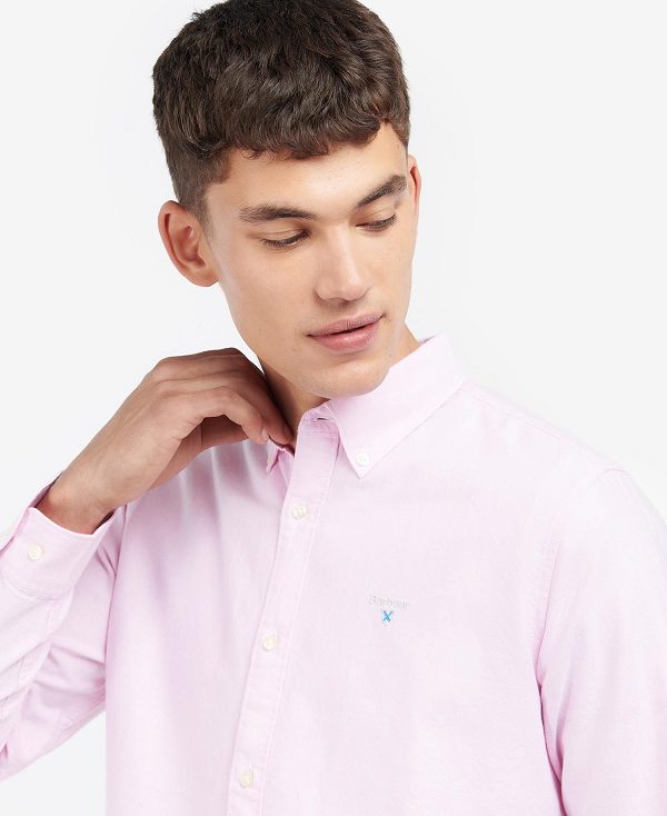 Barbour Oxford Tailored Long-sleeved Striped Shirt Classic Pink | BABO87623