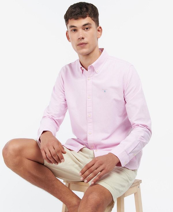 Barbour Oxford Tailored Long-sleeved Striped Shirt Classic Pink | BABO87623