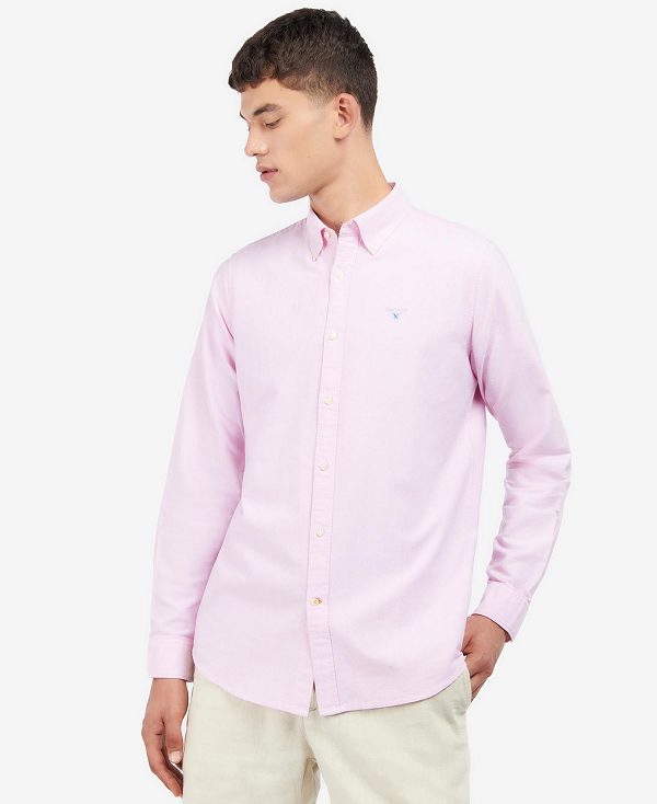 Barbour Oxford Tailored Long-sleeved Striped Shirt Classic Pink | BABO87623