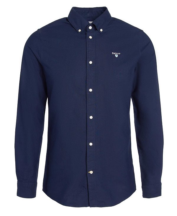 Barbour Oxford Tailored Long-sleeved Striped Shirt Navy | BABO87642