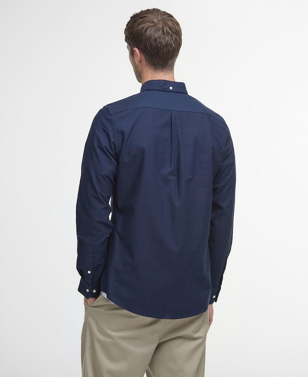 Barbour Oxford Tailored Long-sleeved Striped Shirt Navy | BABO87642