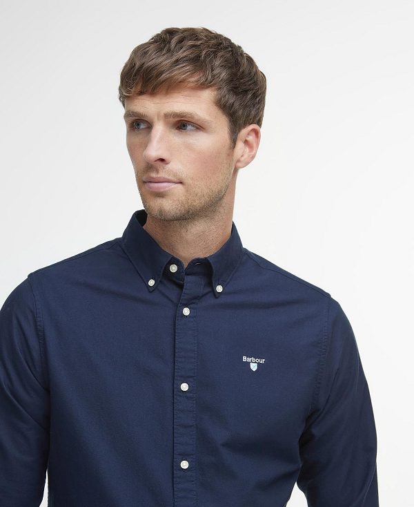 Barbour Oxford Tailored Long-sleeved Striped Shirt Navy | BABO87642