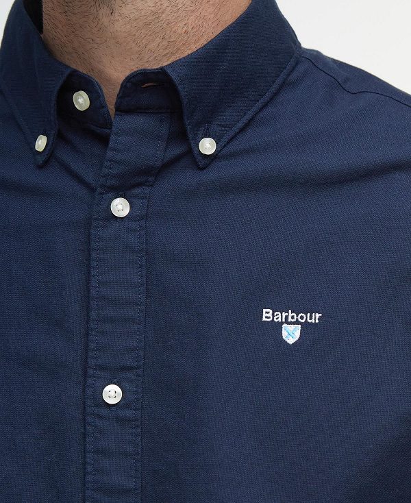 Barbour Oxford Tailored Long-sleeved Striped Shirt Navy | BABO87642