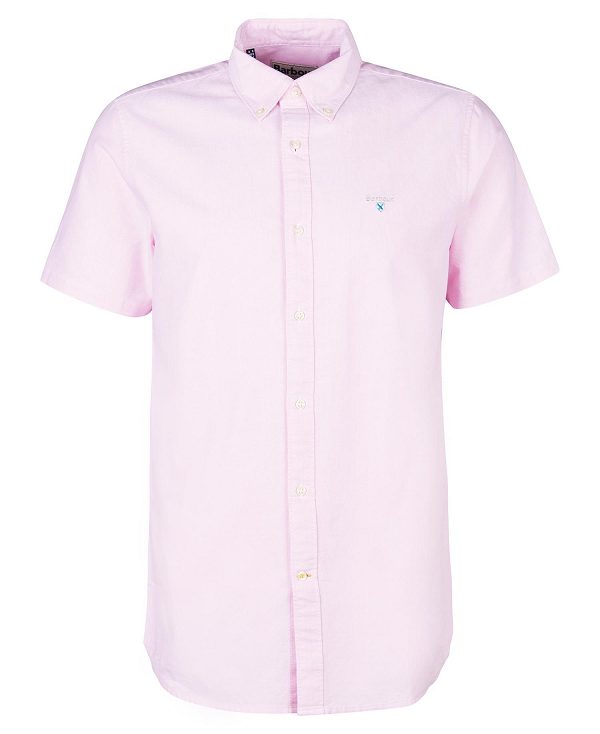 Barbour Oxford Tailored Short-sleeved Shirt Pink | BABO87619