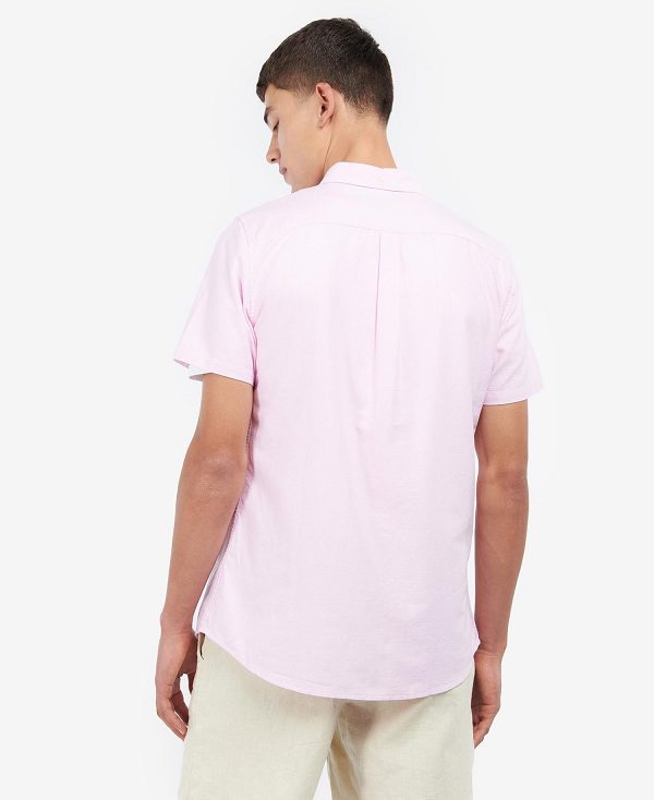 Barbour Oxford Tailored Short-sleeved Shirt Pink | BABO87619