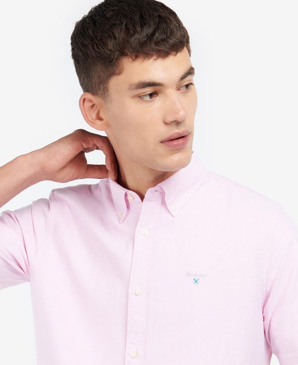 Barbour Oxford Tailored Short-sleeved Shirt Pink | BABO87619