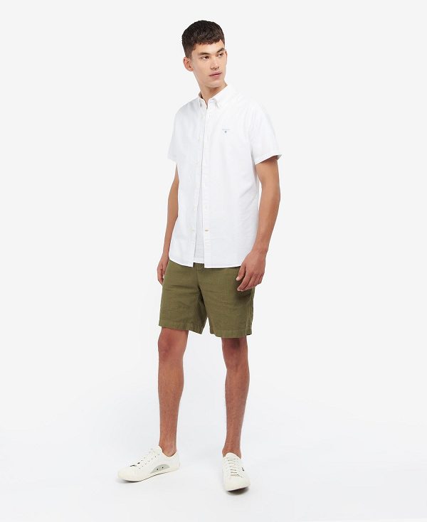 Barbour Oxford Tailored Short-sleeved Shirt White | BABO87650