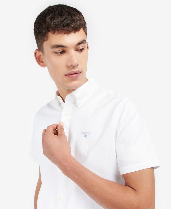 Barbour Oxford Tailored Short-sleeved Shirt White | BABO87650