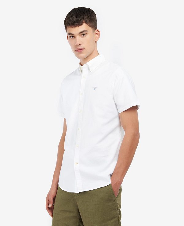 Barbour Oxford Tailored Short-sleeved Shirt White | BABO87650