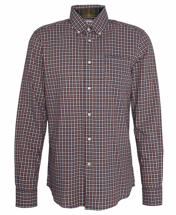 Barbour Padshaw Tailored Long-sleeved Shirt Navy | BABO87818