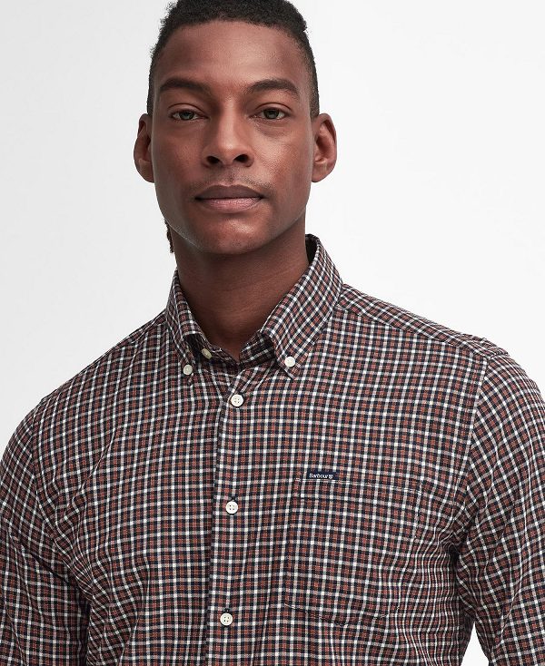 Barbour Padshaw Tailored Long-sleeved Shirt Navy | BABO87818