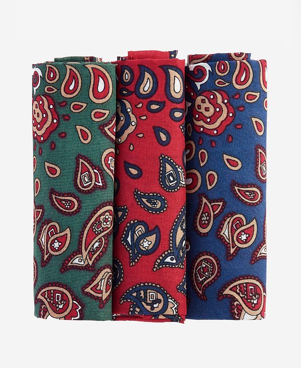 Barbour Paisley Handkerchiefs Gift Box Set Red/Green/Navy | BABO89078