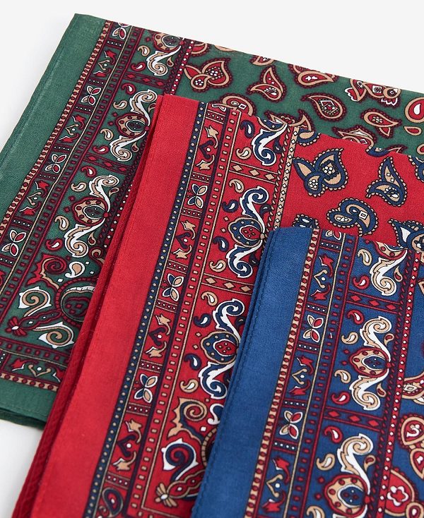 Barbour Paisley Handkerchiefs Gift Box Set Red/Green/Navy | BABO89078