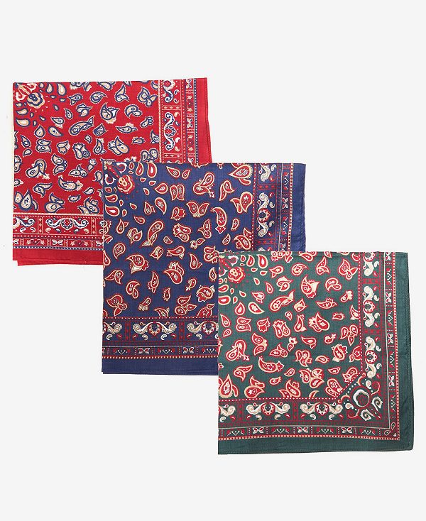 Barbour Paisley Handkerchiefs Gift Box Set Red/Green/Navy | BABO89078