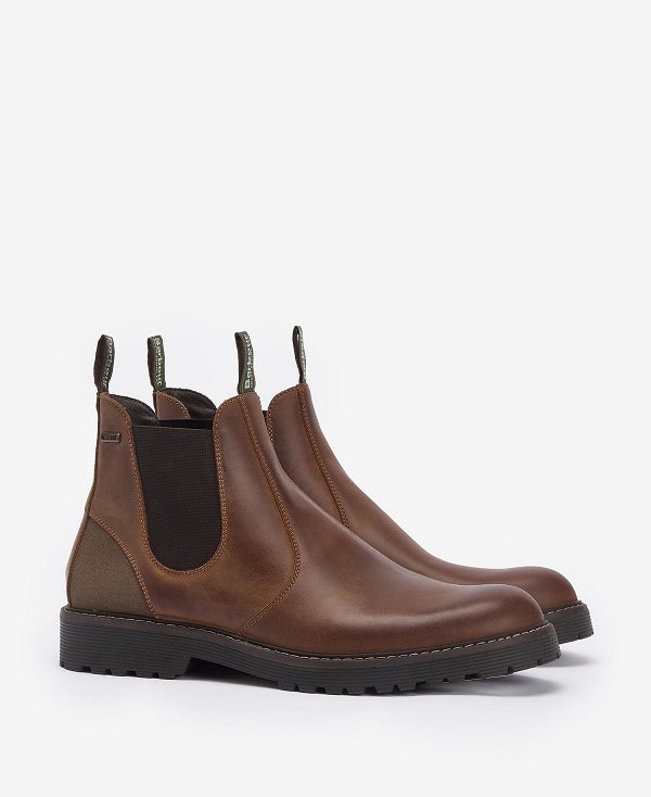 Barbour Patton Chelsea Boots Teak | BABO88867