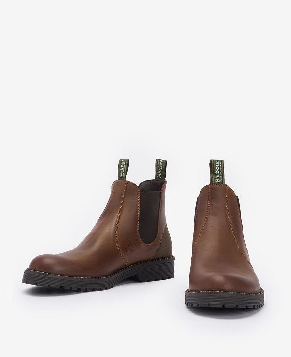 Barbour Patton Chelsea Boots Teak | BABO88867