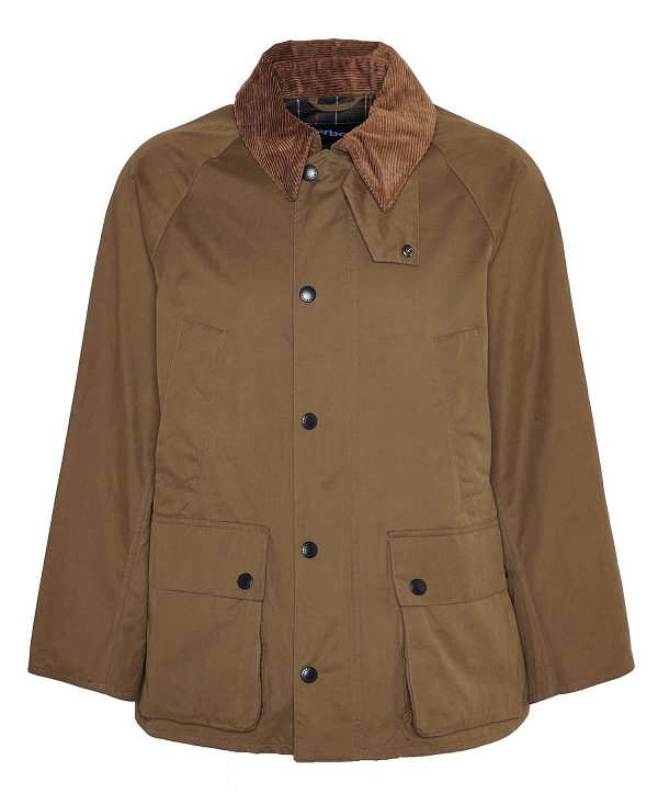 Barbour Peached Oversized Bedale Casual Jacket Dark Sand | BABO87501