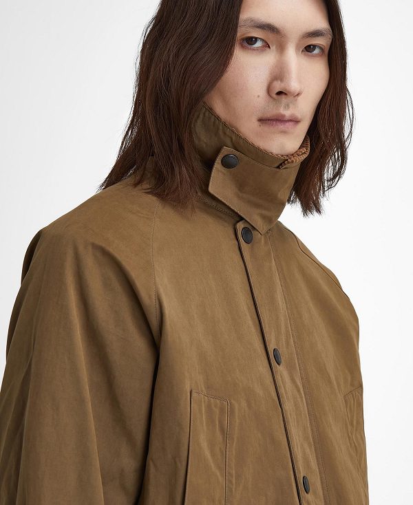 Barbour Peached Oversized Bedale Casual Jacket Dark Sand | BABO87501