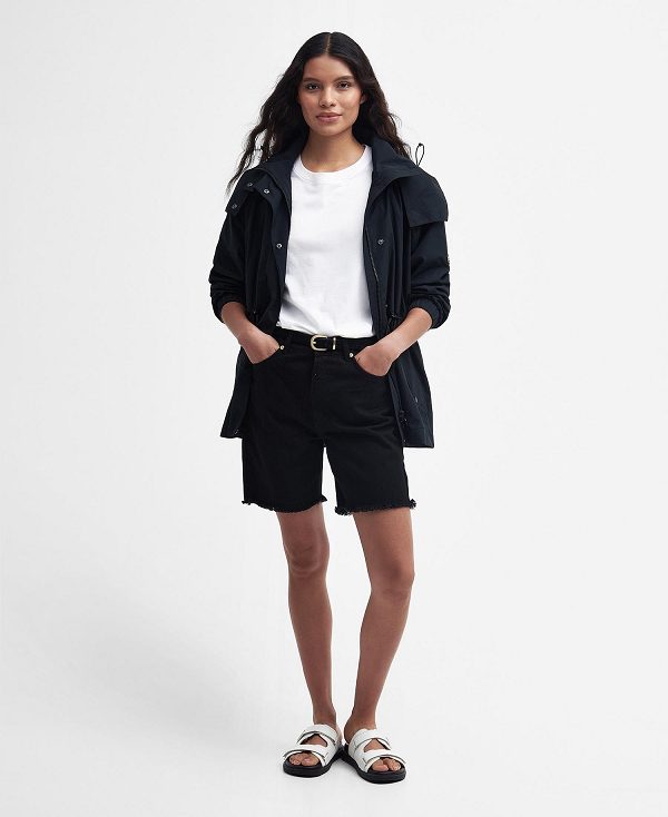 Barbour Pedal Oversized Waterproof Jacket Classic Black | BABO89387