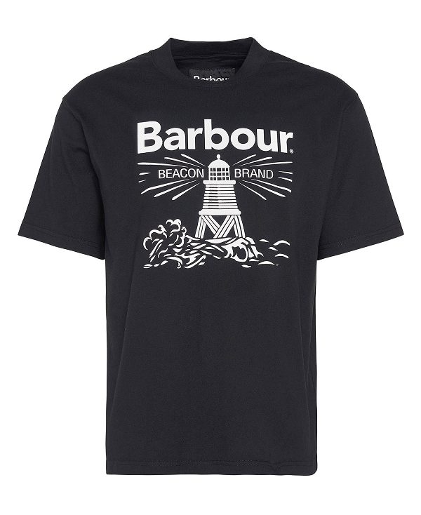 Barbour Pell Oversized Graphic T-shirt Black | BABO88394