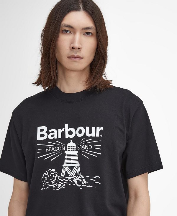 Barbour Pell Oversized Graphic T-shirt Black | BABO88394