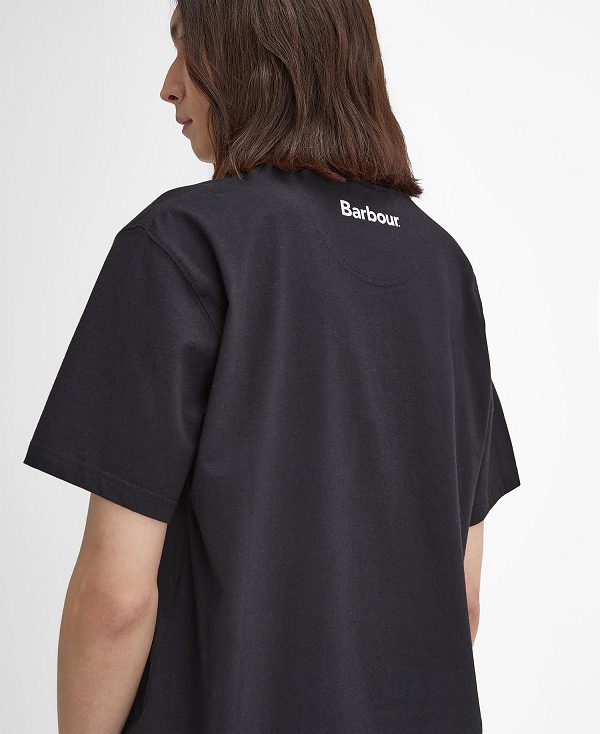 Barbour Pell Oversized Graphic T-shirt Black | BABO88394