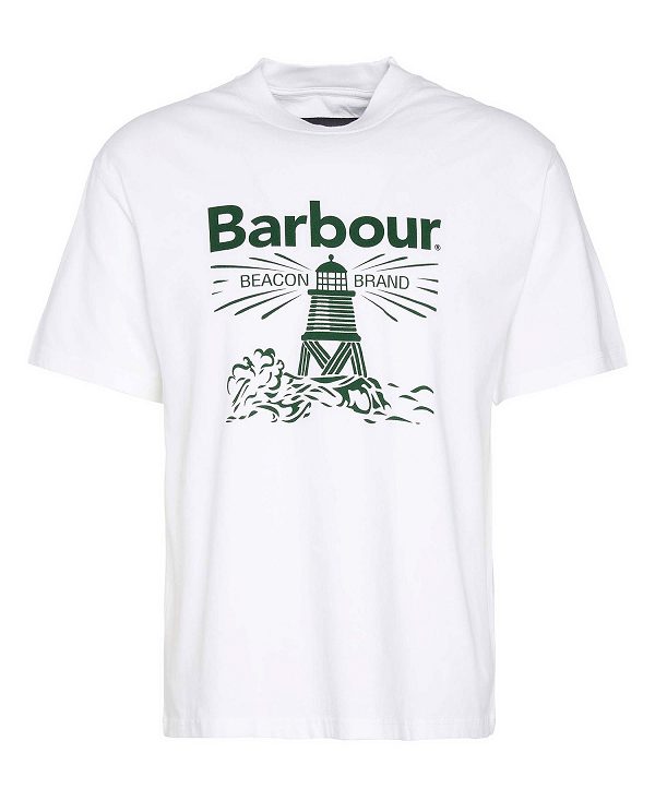 Barbour Pell Oversized Graphic T-shirt White | BABO88385