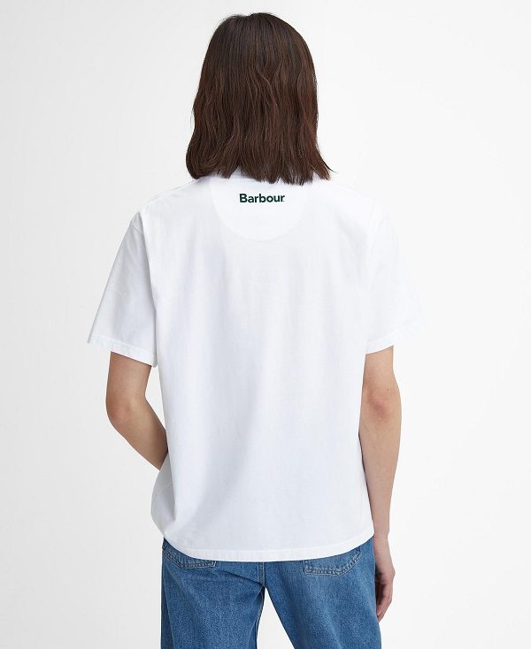 Barbour Pell Oversized Graphic T-shirt White | BABO88385