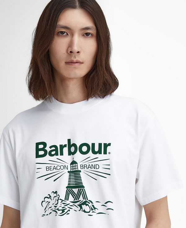 Barbour Pell Oversized Graphic T-shirt White | BABO88385