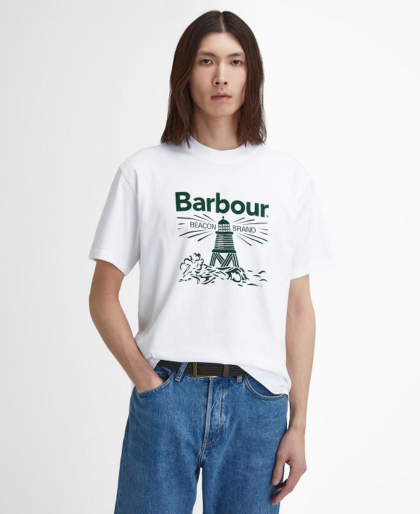 Barbour Pell Oversized Graphic T-shirt White | BABO88385