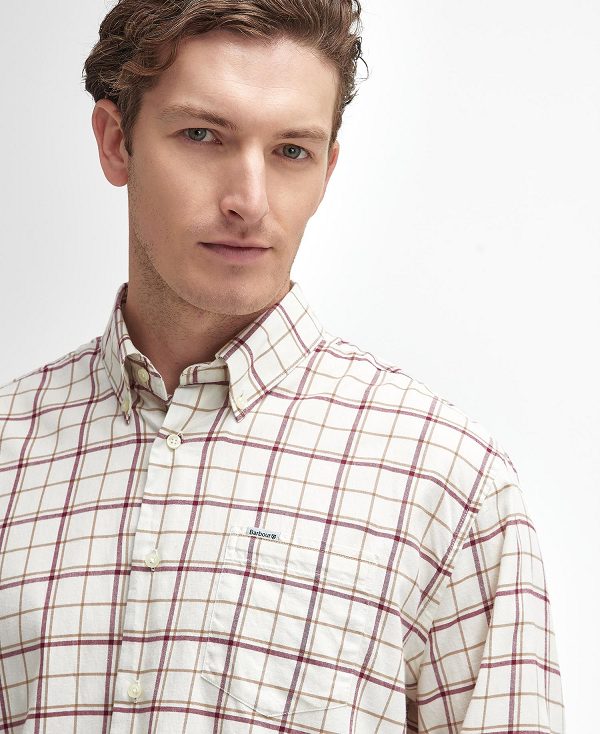 Barbour Pelton Regular Long-sleeved Shirt Red | BABO87911