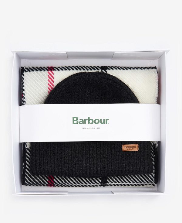 Barbour Pendle Beanie & Blair Scarf Gift Set Soft Mint | BABO90024