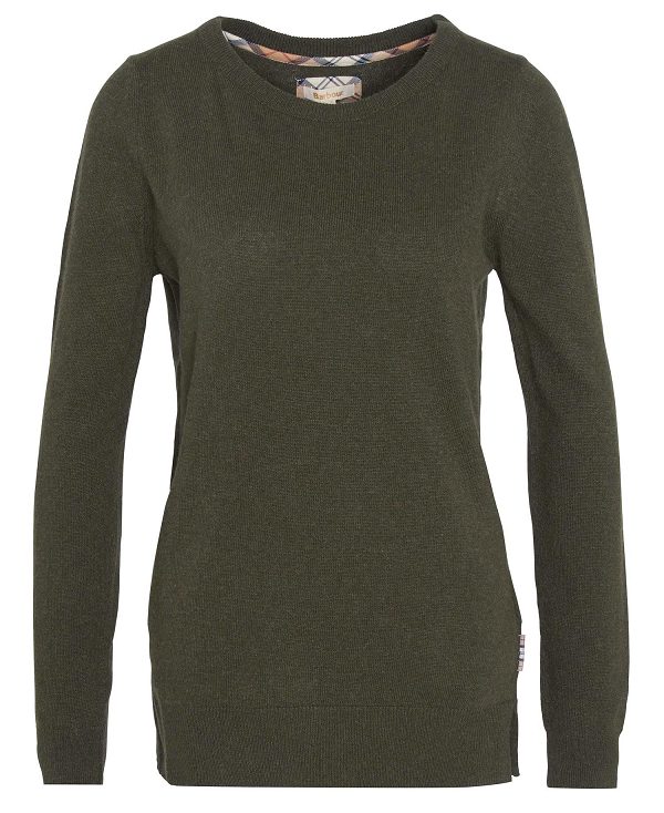 Barbour Pendle Crew Neck Jumper Olive | BABO89757