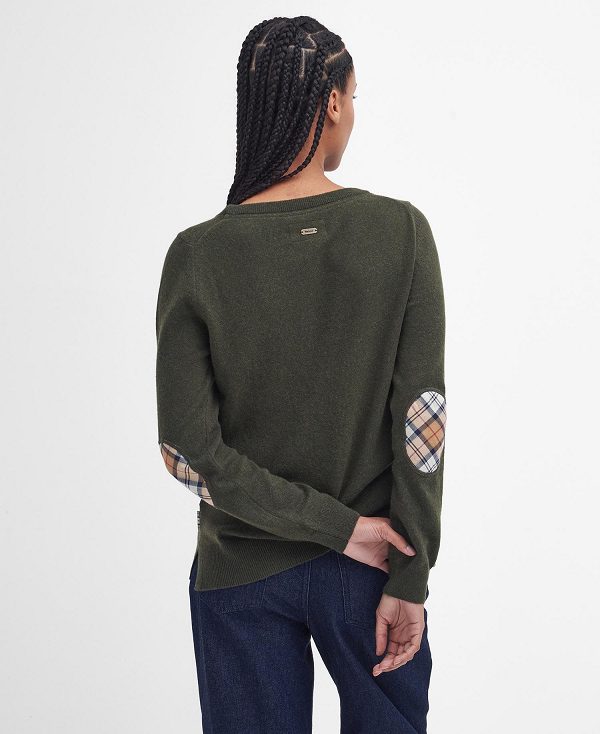 Barbour Pendle Crew Neck Jumper Olive | BABO89757