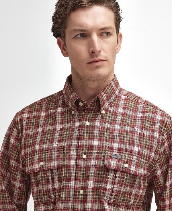 Barbour Penrice Regular Long-sleeved Shirt Red | BABO87889