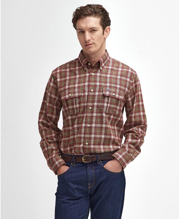 Barbour Penrice Regular Long-sleeved Shirt Red | BABO87889