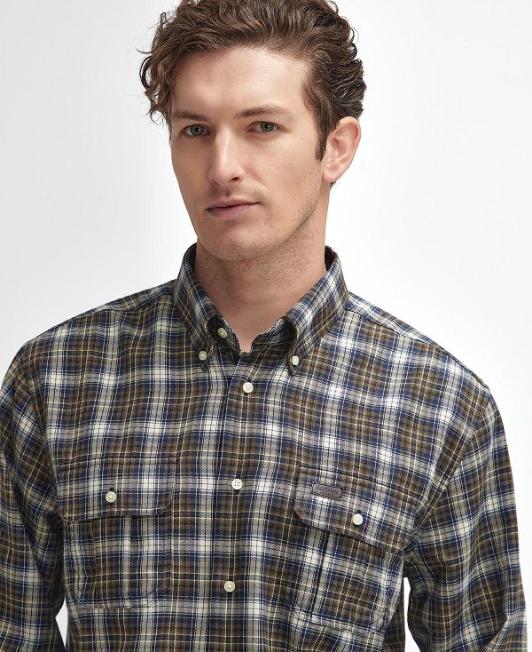 Barbour Penrice Regular Long-sleeved Shirt Navy | BABO87890